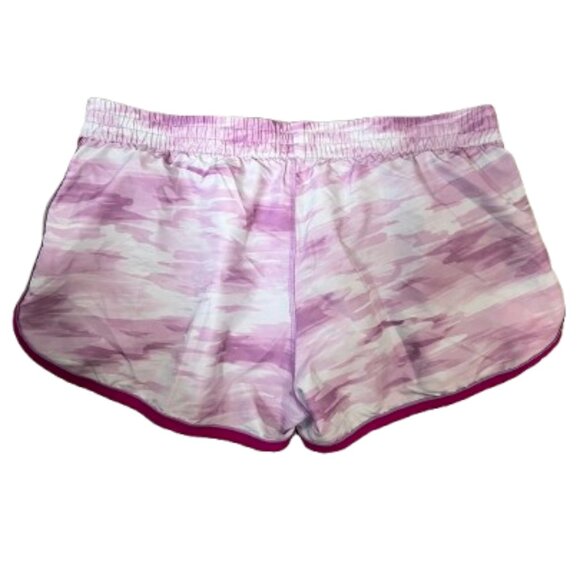 🩷 Heat Gear Women’s Pink Camo Running Shorts - Size L - Picture 2 of 8